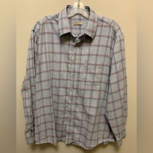 VICTOR EMMANUEL Men's Blue and Red Checkered Shirt